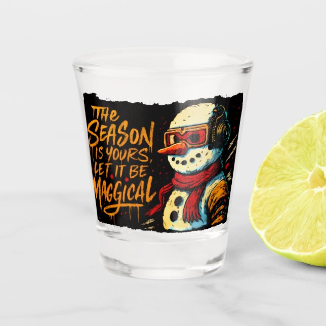 Magical Snow-Bro Shot Glass Funky Christmas Party  Schnapsglas (Vorderseite)