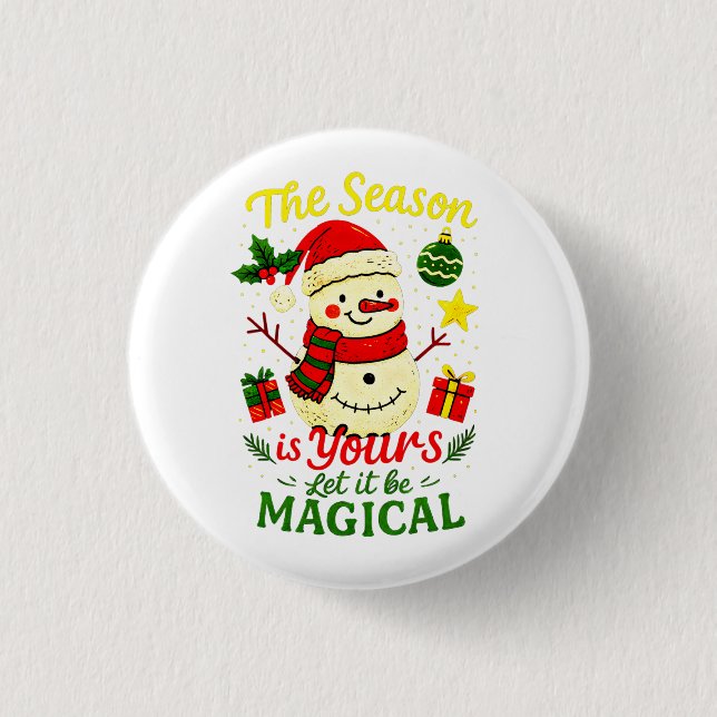Magical Snowman Festive Button Cozy Christmas Vibe (Vorderseite)