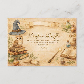 Magical Spellbook Wizard Diapper Raffle Begleitkarte