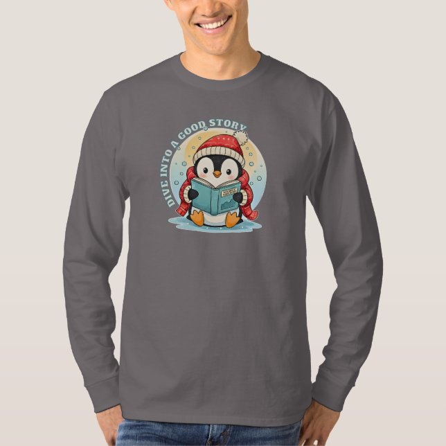 Magical Storytime Penguin Long Sleeve Cotton Tee (Vorderseite)