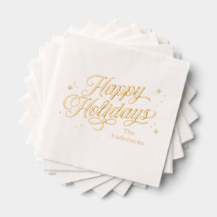 Magical Time Happy Holidays Foil Napkins Servietten Mit Folie