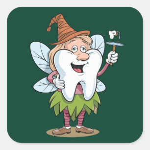 Magical Tooth Fairy Art Quadratischer Aufkleber