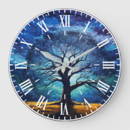 Magical Tree of Life Starry Night Unique Wall Cloc Große Wanduhr