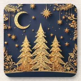 Magical Tree Scene – Yuletide Glimmers Getränkeuntersetzer