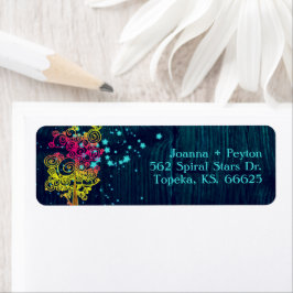 Magical Trees Midnight Blue Wedding Address