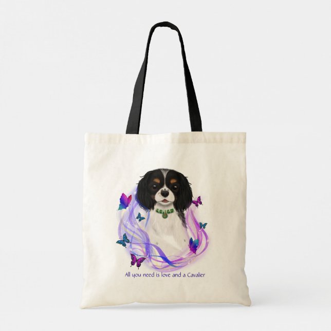 Magical Tri Color Cavalier King Charles Spaniel  Tragetasche (Rückseite)