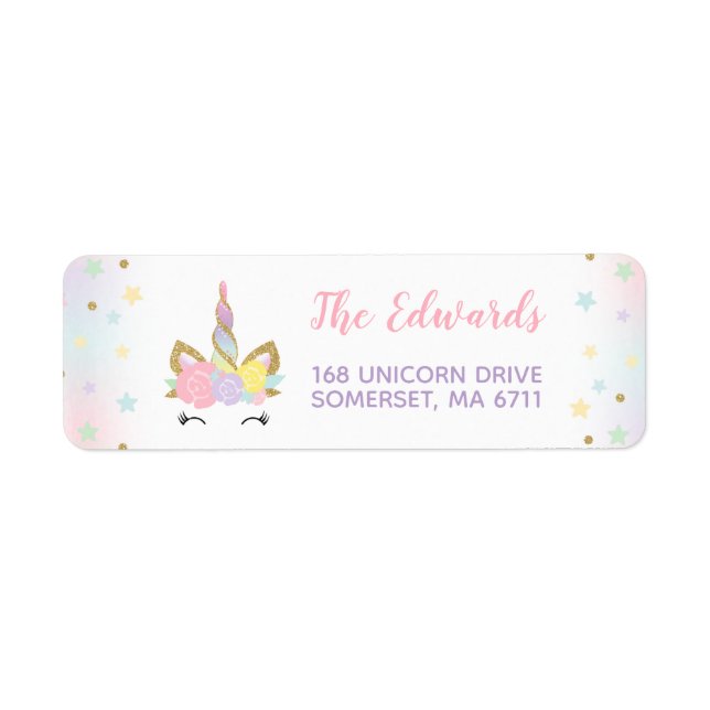 Magical Unicorn Address Labels Unicorn Party (Vorne)