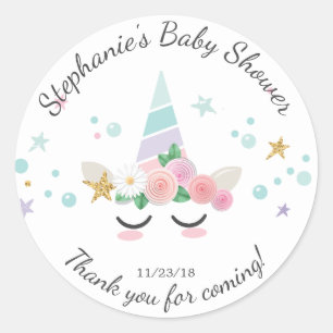 Magical Unicorn Baby Shower Fevor Sticker