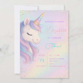 Magical Unicorn Birthday Bash Einladung