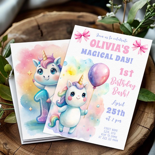 Magical Unicorn Birthday Bash für Baby Einladung (Von Creator hochgeladen)