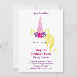 Magical Unicorn Birthday Einladung