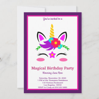 Magical Unicorn Birthday Einladung