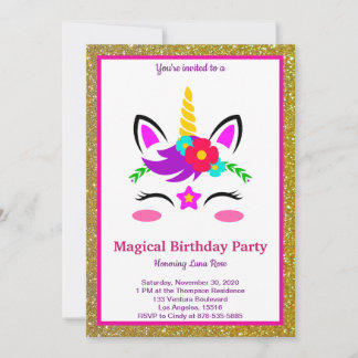 Magical Unicorn Birthday Einladung