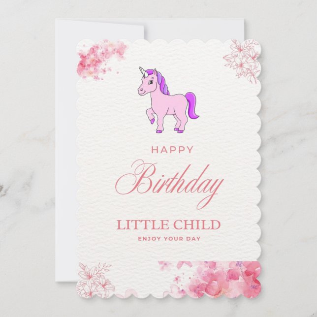 Magical Unicorn Birthday Einladung Unicorn (Vorderseite)