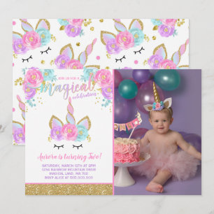 Magical Unicorn Birthday Einladung Unicorn Party