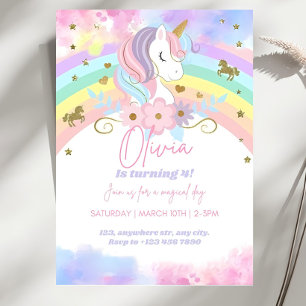 Magical Unicorn Birthday Einladung Unicorn Party