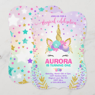 Magical Unicorn Birthday Einladung Unicorn Party