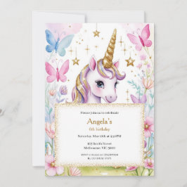 Magical Unicorn Birthday Girls Einladung
