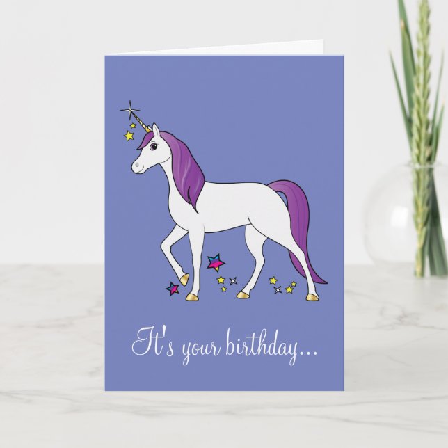 Magical Unicorn Birthday Karte (Vorderseite)