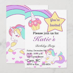 Magical Unicorn Children - Einladung zum Geburtsta