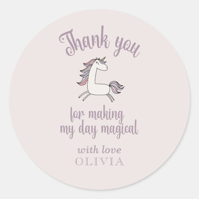 Magical Unicorn Danke, Aufkleber (Vorderseite)