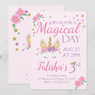 Magical Unicorn Einladung zum Geburtstag