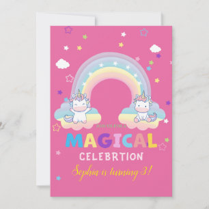 Magical Unicorn Einladung zum Geburtstag