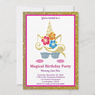 Magical Unicorn Einladung zum Geburtstag