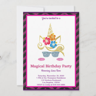 Magical Unicorn Einladung zum Geburtstag