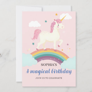 Magical Unicorn Einladung zum Geburtstag