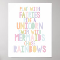 MAGICAL UNICORN, FAIRIEN, MERMAIDS, RAINBOWS DRUCK