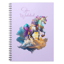 Magical Unicorn Fantasy Clouds Romance Geburtstag Notizblock