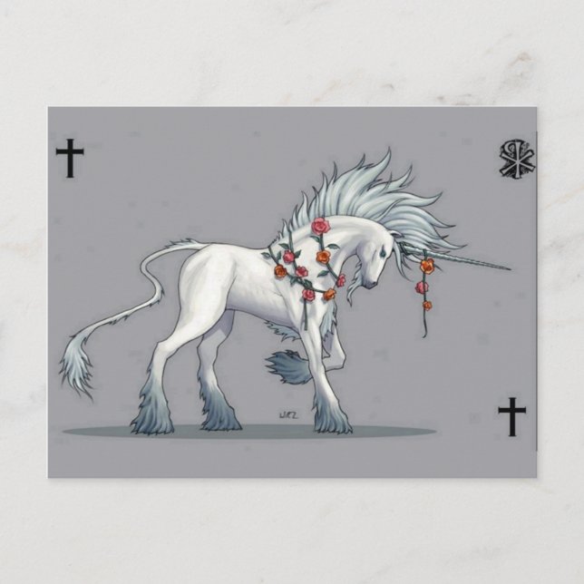 Magical Unicorn Fantasy Kunst Postkarte (Vorderseite)