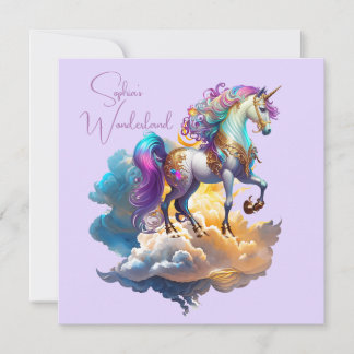 Magical Unicorn Fantasy Wolken Karte Geburtstag