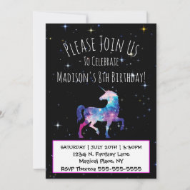Magical Unicorn Galaxy Geburtstag Einladung