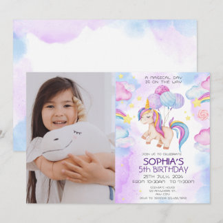 Magical Unicorn Geburtstag Einladung Regenbogen