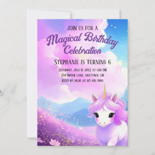 Magical Unicorn Geburtstagsparty Einladung