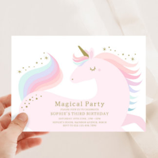 Magical Unicorn Geburtstagsparty Einladung