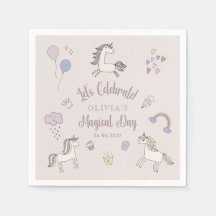Magical Unicorn Geburtstagsparty Paper Napkins