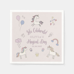 Magical Unicorn Geburtstagsparty Paper Napkins Serviette