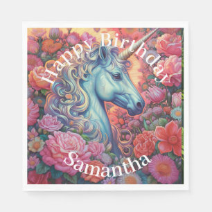 Magical Unicorn Happy Birthday Serviette