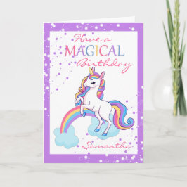 Magical Unicorn Happy Geburtstag Lila Karte