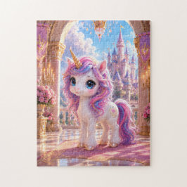 Magical Unicorn in a Fairytale Castle Jigsaw Puzzl