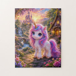 Magical Unicorn in a Fairytale Landscape Jigsaw Pu