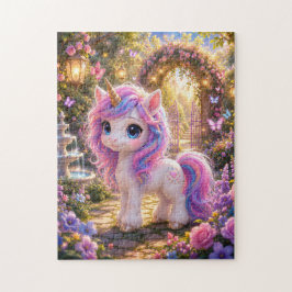 Magical Unicorn in an Enchanted Garden Jigsaw Puzz