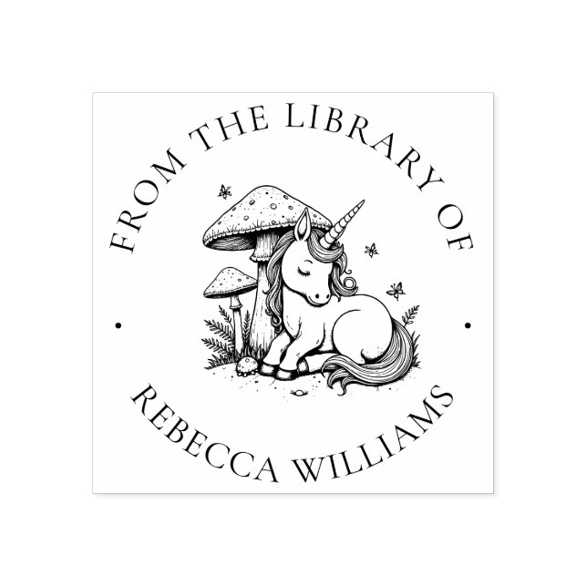 Magical Unicorn Library Book Briefmarke Gummistempel (Prägung)