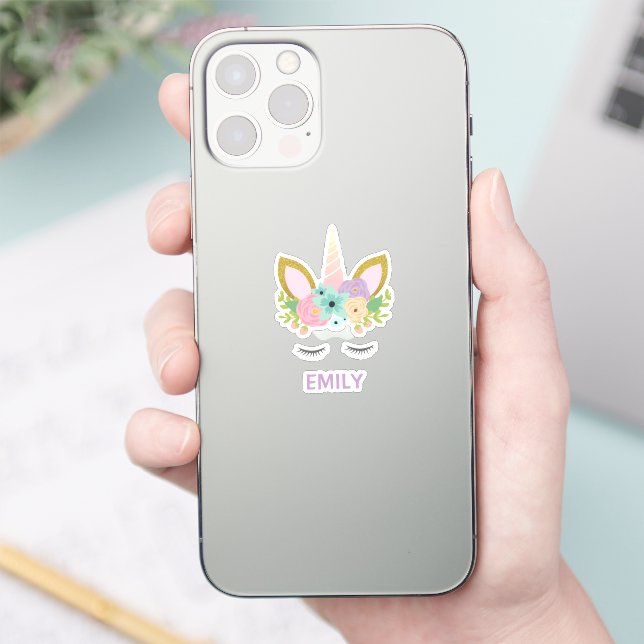 Magical Unicorn Namensaufkleber auf Telefon und La Aufkleber (Telefon)