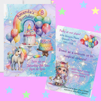 Magical Unicorn Party Kindergeburtstag Ideen Einladung