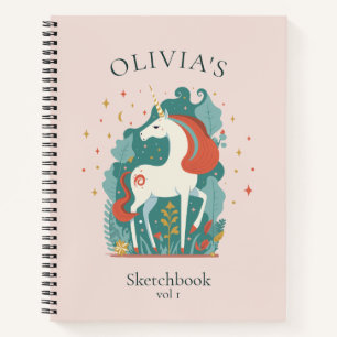 Magical Unicorn Personalisiert Sketchbook Kinder Notizbuch