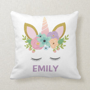Magical Unicorn Personalisierter Name Glitzer mädc Kissen